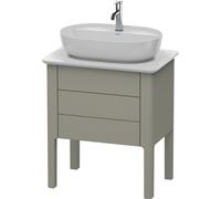 Duravit Luv Meuble sous-lavabo à poser LU9565, 1 tiroir, 1 coulissant, largeur 638mm, LU956509292, Couleur: Gris pierre Vernis satiné mat Soie
