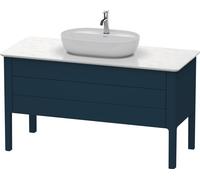 Duravit Luv Meuble sous-lavabo à poser LU9566, 1338 x 570 mm, 1 tiroir, 1 tablette coulissante, LU956609898, Couleur: Laque mat soyeuse bleu nuit