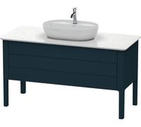 Duravit Luv Meuble sous-lavabo à poser LU9566, 1338 x 570 mm, 1 tiroir, 1 tablette coulissante, LU956609898, Couleur: Laque mat soyeuse bleu nuit