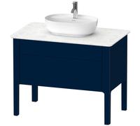 Duravit Luv Meuble sous-lavabo à poser LU9569, 938 x 570 mm, 1 tiroir, 1 tablette coulissante, LU956909898, Couleur: Laque mat soyeuse bleu nuit