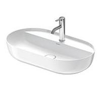 Duravit Luv vasque à poser 0380700000 70x40cm, sol, trou pour robinetterie 2000 , sans trop-plein, avec banc à trou pour robinetterie, blanc