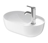 Duravit Luv vasque à poser 42x27cm, sans trop-plein, avec plage de robinetterie, 1 trou pour robinetterie, rectifié, 0381422600, Couleur: Peinture intérieure blanc brillant / Peinture extérieure blanc