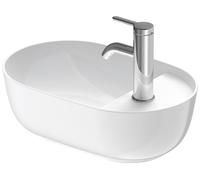 Duravit Luv vasque à poser 42x27cm, sans trop-plein, avec plage de robinetterie, 1 trou pour robinetterie, rectifié, 03814200001, Couleur: Blanc brillant avec Wondergliss
