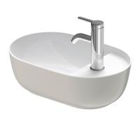 Duravit Luv vasque à poser 42x27cm, sans trop-plein, avec plage de robinetterie, 1 trou pour robinetterie, rectifié, 0381422300, Couleur: Couleur intérieure blanc brillant / couleur extérieure gris sa