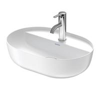 Duravit Luv vasque à poser 50x35cm, sans trop-plein, avec plage de robinetterie, 1 trou pour robinetterie, rectifié, 0380502600, Couleur: Peinture intérieure blanc brillant / Peinture extérieure blanc