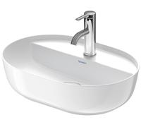 Duravit Luv vasque à poser 50x35cm, sans trop-plein, avec plage de robinetterie, 1 trou pour robinetterie, rectifié, 0380500000, Couleur: Blanc brillant