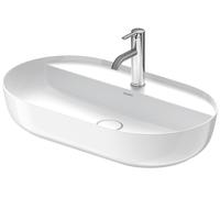 Duravit Luv vasque à poser 70x40cm, sans trop-plein, avec plage de robinetterie, 1 trou pour robinetterie, rectifié, 03807000001, Couleur: Blanc brillant avec Wondergliss