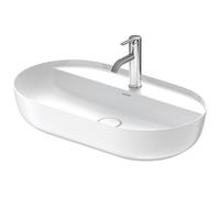 Duravit Luv vasque à poser 70x40cm, sans trop-plein, avec plage de robinetterie, 1 trou pour robinetterie, rectifié, 0380702600, Couleur: Peinture intérieure blanc brillant / Peinture extérieure blanc