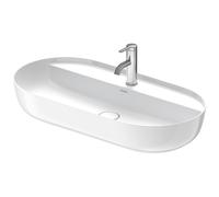 Duravit Luv vasque à poser 80x40cm, sans trop-plein, avec plage de robinetterie, 1 trou pour robinetterie, rectifié, 0380800000, Couleur: Blanc brillant