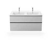 Duravit ME de Starck double lavabo 2336130000 130 x 49 cm, blanc, avec trou pour robinetterie et trop-plein