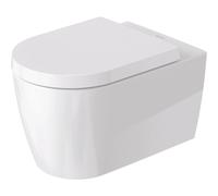 Duravit Me by Starck Ensemble WC - réservoir encastré avec mécanisme de chasse UP320 - abattant à fermeture ralentie (soft-close) - plaque de commande en acier inoxydable - boutons ronds - acier inoxy