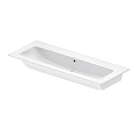 Duravit ME by Starck - Lavabo 123 x 49 cm, avec trop-plein, sans trou de robinetterie, DuraShield, blanc mat 236112AC60
