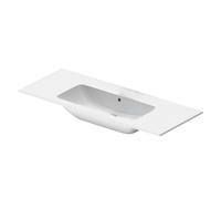 Duravit ME by Starck - Lavabo 123x49 cm, avec trop-plein, sans trou pour mitigeur, DuraShield, blanc mat 233612AC60