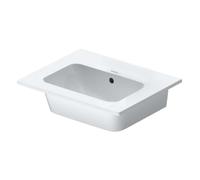 Duravit ME by Starck - Lavabo 53x43 cm, avec trop-plein, sans trou pour mitigeur, DuraShield, blanc mat 233653AC60