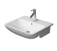 Duravit ME by Starck - Lavabo 55x46 cm, avec trop-plein, trou pour robinet, DuraShield, blanc 037855AA00