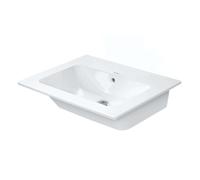Duravit ME by Starck - Lavabo 63x49 cm, avec trop-plein, sans trou pour mitigeur, DuraShield, blanc mat 233663AC60