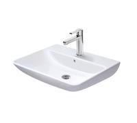 Duravit ME by Starck - Lavabo 65x49 cm, avec trop-plein, trou pour robinet, DuraShield, blanc 233565AA00