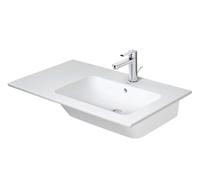 Duravit ME by Starck - Lavabo 83 x 49 cm, avec trop-plein, trou de robinetterie, espace de rangement à gauche, DuraShield, blanc mat 234683AC00
