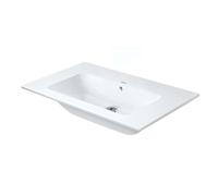 Duravit ME by Starck - Lavabo 83x49 cm, avec trop-plein, sans trou pour robinet, DuraShield, blanc mat 233683AC60