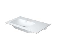 Duravit ME by Starck - Lavabo 83x49 cm, avec trop-plein, sans trou pour robinet, espace de rangement à droite, DuraShield, blanc mat 234583AC60