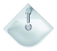 Duravit Me by Starck lavabo d'angle 07224332001 43,5 x 38 cm, avec trou pour robinetterie, avec trop-plein, avec plage de robinetterie, blanc mat, WonderGliss