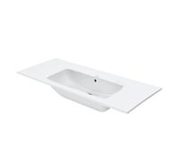 Duravit ME by Starck - Lavabo 123x49 cm, avec trop-plein, sans trou pour robinet, DuraShield, blanc 233612AA60