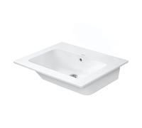 Duravit ME by Starck - Lavabo 63x49 cm, avec trop-plein, sans trou pour mitigeur, DuraShield, blanc mat 233663AC60