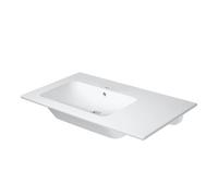 Duravit ME by Starck - Lavabo 83x49 cm, avec trop-plein, sans trou pour robinet, espace de rangement à droite, DuraShield, blanc mat 234583AC60