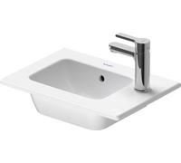 Duravit ME by Starck - Lave-mains 43 x 30 cm, avec trop-plein, trou pour robinet à droite, DuraShield, blanc mat 072343AC41