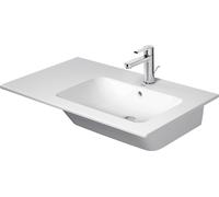 Duravit ME by Starck lavabo pour meuble, avec trop-plein, 1 trou pour robinet, asymétrique, vasque à droite, 830mm, 234683AA00, Couleur: Blanc brillant avec DuraShield