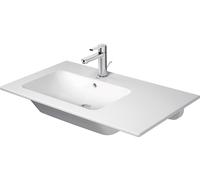 Duravit ME by Starck lavabo pour meuble, avec trop-plein, sans trou pour robinet, asymétrique, bassin à gauche, 830mm, 234583AC60, Couleur: Blanc satiné avec DuraShield