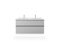Duravit ME by Starck lavabos doubles pour meubles, 2 trous de robinetterie, 2 vasques, avec trop-plein, 1300mm, 23361300001, Couleur: Blanc avec Wondergliss