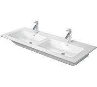 Duravit Lavabo double ME by Starck 130x49 cm, DuraShield, sans perçage, trop-plein, blanc mat