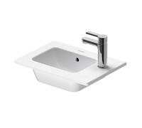Duravit ME by Starck - Lave-mains 43 x 30 cm, avec trop-plein, trou pour robinet à droite, DuraShield, blanc mat 072343AC00
