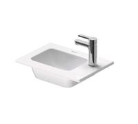 Duravit ME by Starck - Lave-mains 43 x 30 cm, avec trop-plein, trou pour robinet à droite, DuraShield, blanc mat 072343AC41