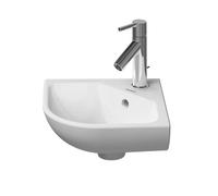 Duravit ME by Starck - Lave-mains d'angle 43x38 cm, avec 1 trou pour robinetterie, blanc mat 0722433200