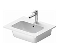 Duravit Me by Starck meuble lavabo 23365300601 53 x 43 cm, blanc WonderGliss, sans trou pour robinetterie, avec trop-plein, banque de trous pour robinetterie