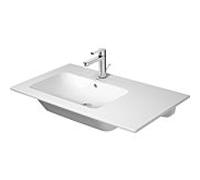 Duravit Me by Starck meuble lavabo 2345830058 83x49cm, vasque à gauche, avec trop-plein, 2 trous de robinetterie, blanc