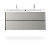 Duravit Me by Starck meuble lavabo 2361123224 123x49cm, 2 trous de robinetterie, avec trop-plein, banc de robinetterie, blanc satiné mat