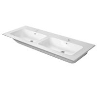 Duravit ME by Starck - Meuble-lavabo double 130x49 cm, avec 2 trous pour robinet, blanc alpin 2336130000