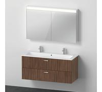 Duravit ME by Starck Plan vasque double avec meuble Xbase et armoire de toilette, XB0067021210000,