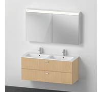 Duravit ME by Starck Plan vasque double avec meuble Xbase et armoire de toilette, XB0068030300000,