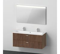 Duravit ME by Starck Plan vasque double avec meuble Xbase et miroir, XB0066021210000,