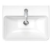 Duravit ME by Starck lavabo, avec trop-plein, avec plage de robinetterie, 1 trou pour robinetterie, 600mm, 23356000001, Couleur: Blanc avec Wondergliss