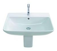 Duravit ME by Starck lavabo, avec trop-plein, avec plage de robinetterie, 1 trou pour robinetterie, 650mm, 23356500001, Couleur: Blanc avec Wondergliss