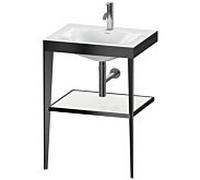 Duravit Meuble lavabo combiné XViu XV4714OB285 60 x48 cm, trou pour robinet 2000 blanc brillant, avec console en métal, noir mat