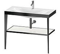 Duravit Meuble lavabo combiné XViu XV4716OB285 100 x 48 cm, trou pour robinet 2000 blanc brillant, avec console en métal, noir mat