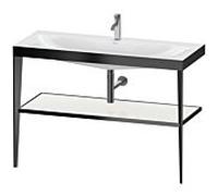 Duravit Meuble lavabo combiné XViu XV4717OB285 120 x 48 cm, trou pour robinet 2000 blanc brillant, avec console en métal, noir mat