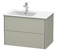 Duravit Meuble sous Duravit XSquare XS417606060 81x56x47,8cm, 2 tiroirs, bassin à gauche, fini taupe satiné