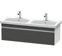 Duravit Meuble sous-lavabo DuraStyle mural 6398, 1 tiroir, 1230mm, DS639804918, Couleur: Décor Graphite Mat / Blanc Mat Décor Mat